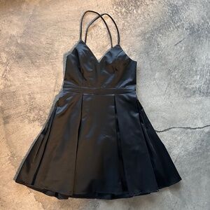 Lulus Skater Dress.  Black satin.  Size Small